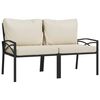 vidaXL 7 pcs conjunto lounge de jardim aço c/ almofadões areia