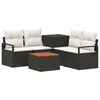 vidaXL Conjunto de Sof&aacute;s 6 unid. Preto e Branco Creme 55 x 55 x 37 cm