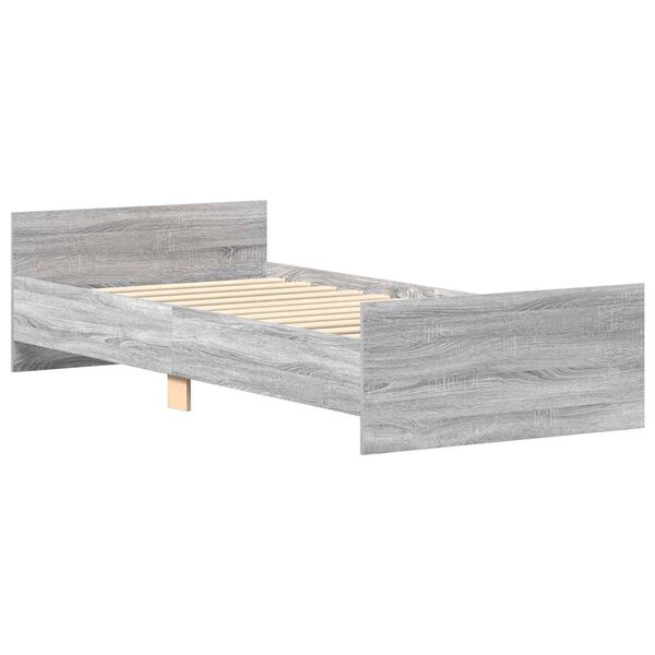 vidaXL Estrutura cama 100x200 cm derivados de madeira cinzento sonoma