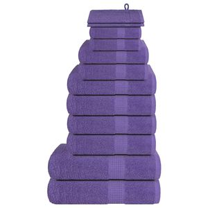 vidaXL 12pcs Conjunto de toalhas FROGN 360 g/m&sup2; roxo