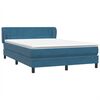 vidaXL Cama com molas/colch&atilde;o 160x220 cm veludo azul-escuro