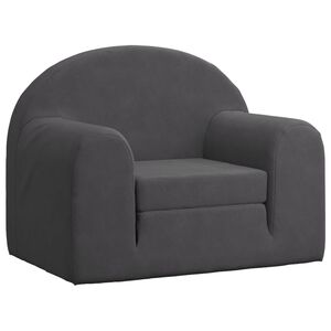 vidaXL Sof&aacute;-cama infantil pel&uacute;cia macia antracite