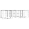 vidaXL Canil de exterior 14,52 m&sup2; a&ccedil;o galvanizado