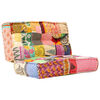 vidaXL Pufe 100x100x20 cm tecido de retalhos