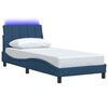 vidaXL Estrutura de cama sem colch&atilde;o Hanko 90x190 cm tecido azul