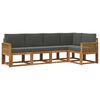 vidaXL Conjunto de Sof&aacute;s para Exterior 5 unid. Natural e Antracite