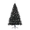 vidaXL &Aacute;rvore de Natal Artificial Pr&eacute;-iluminada Preto 240 cm PVC