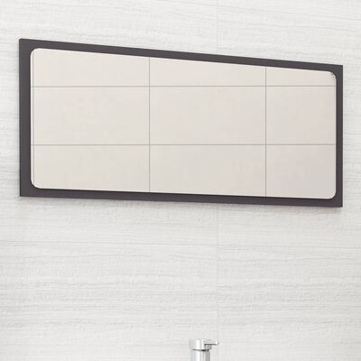 vidaXL Espelho de casa de banho 80x1,5x37 cm contraplacado cinzento