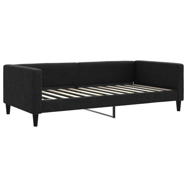 vidaXL Sofá-cama com gavetão e colchões 100x200 cm tecido preto