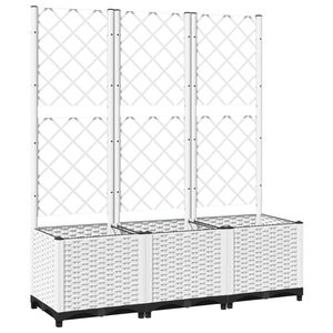 vidaXL Vaso/floreira jardim c/ treli&ccedil;a 120x40x136 cm PP branco