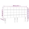 vidaXL Cabeceira Castanho Escuro 200x5x118/128 cm Tecido