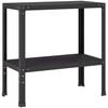 vidaXL Mesa de envasamento 80 x 40 x 80 cm A&ccedil;o revestido a p&oacute; Preto