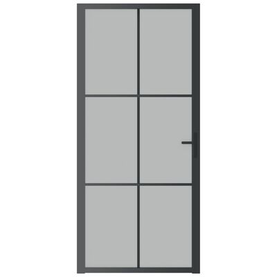 vidaXL Porta interior 93x201,5 cm vidro fosco e alumínio preto