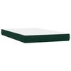vidaXL Cama box spring c/ colch&atilde;o e LED 120x220 cm veludo verde-escuro