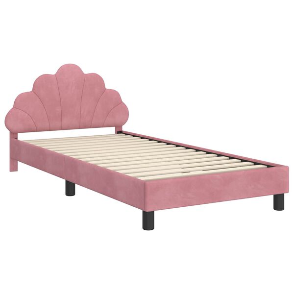 vidaXL Estrutura de Cama Infantil com Cabeceira Rosa 80 x 200 cm