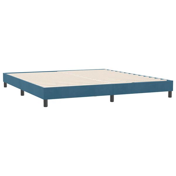 vidaXL Estrutura de cama sem colchão 180x210 cm veludo azul-escuro
