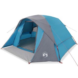 vidaXL Tenda familiar estilo cabana para 6 pessoas imperme&aacute;vel azul