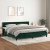 vidaXL Cama com molas/colch&atilde;o 200x200 cm veludo verde-escuro