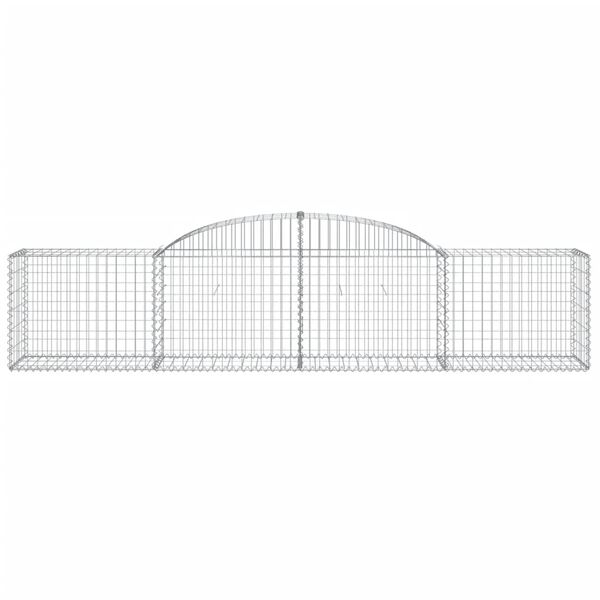 vidaXL Cestos gabi&atilde;o arqueados 15pcs 300x50x60/80 cm ferro galvanizado