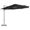vidaXL Guarda-sol de jardim cantilever c/ poste de a&ccedil;o 300 cm preto