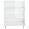vidaXL Aparador 69,5x32,5x90 cm derivados de madeira branco brilhante