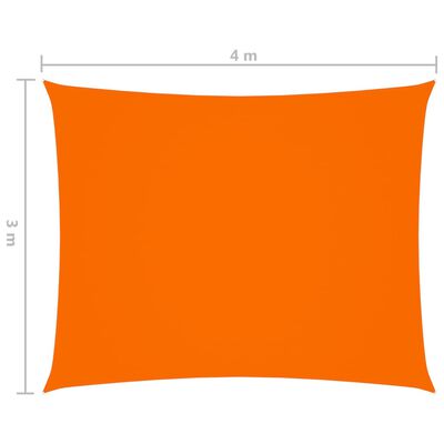 vidaXL Para-sol estilo vela tecido oxford retangular 3x4 m laranja