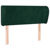 vidaXL Cabeceira de cama c/ abas veludo 103x23x78/88cm verde-escuro