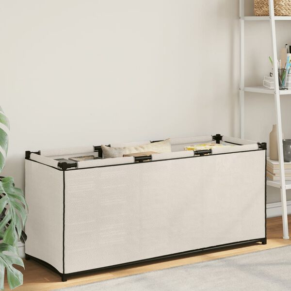 vidaXL Caixa de arrumação 105x34,5x45 cm tecido cor creme