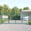 vidaXL Port&atilde;o de jardim em tela verde 350x125 cm a&ccedil;o galvanizado.