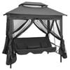 vidaXL Baloi&ccedil;o jardim + toldo convert&iacute;vel 220x160x240cm a&ccedil;o antracite