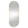 vidaXL Espelho de parede oval com luzes LED 40x90 cm vidro