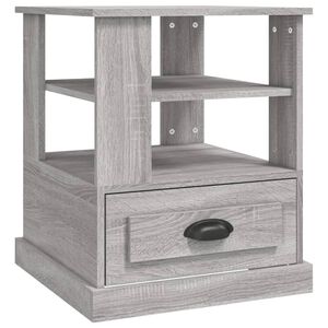vidaXL Mesa de apoio 50x50x60 cm derivados de madeira cinzento sonoma