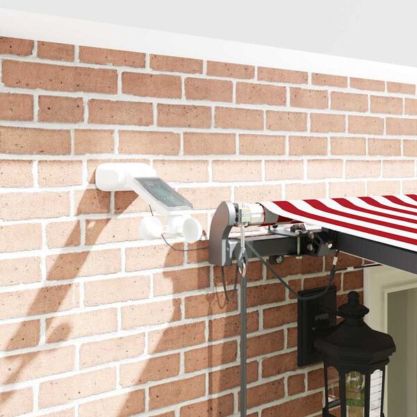 vidaXL Tecido de Toldos com Vermelho e Branco 600 &times; 300 cm Poli&eacute;ster