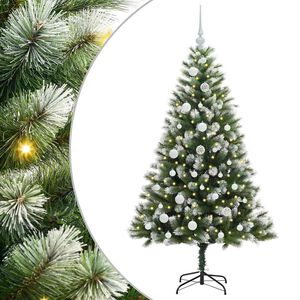 vidaXL &Aacute;rvore de Natal Artificial com Dobradi&ccedil;as e Neve Coberta 150 cm