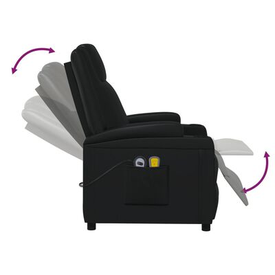 vidaXL Poltrona de massagens elétrica couro artificial preto
