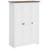 vidaXL Roupeiro com 3 portas branco 118x50x171,5 cm pinho Panam&aacute;
