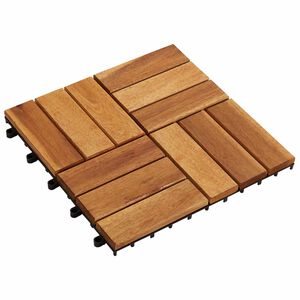 vidaXL Telha de Deck 20 unid. Castanho 30 x 30 cm Madeira de Ac&aacute;cia