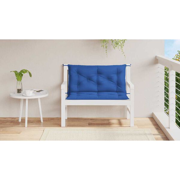 vidaXL Almofad&atilde;o p/ banco de jardim 100x(50+50)x7cm tecido oxford azul