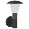 vidaXL Candeeiro de parede para exterior a&ccedil;o inoxid&aacute;vel preto