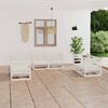 vidaXL 6 pcs conjunto lounge de jardim pinho maciço branco