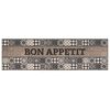 vidaXL Tapete de Cozinha Cinzento bom apetite 150 x 45 cm