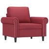 vidaXL Poltrona 60 cm couro artificial vermelho tinto