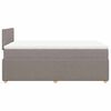 vidaXL Cama boxspring c/ colch&atilde;o 120x190cm tecido castanho-acinzentado