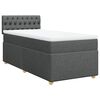 vidaXL Cama box spring com colchão solteiro tecido cinzento-escuro