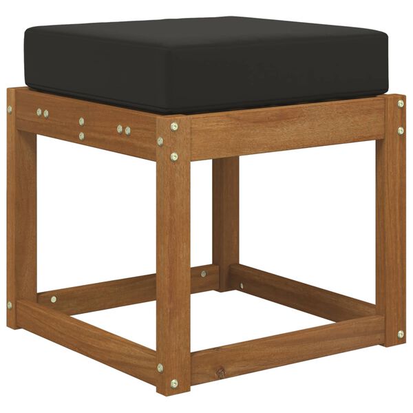 vidaXL Almofada de Assento Externa Preto 40 x 40 x 8 cm 100% Poli&eacute;ster