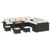 vidaXL Conjunto de Sof&aacute; de Jardim 14 unid. Preto vime PE