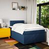 vidaXL Cama boxspring com colch&atilde;o 120x190 cm tecido azul