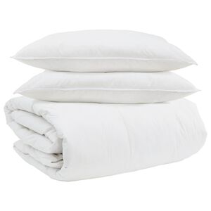 vidaXL Conjunto de Edredom com travesseiro 3 pcs Branco Pena de ganso