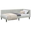 vidaXL Estrutura de Cama de Canto Cinzento-claro 90 cm x 190 cm Veludo