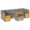 vidaXL 8 pcs conjunto sof&aacute;s jardim com almofad&otilde;es vime PE/ac&aacute;cia bege